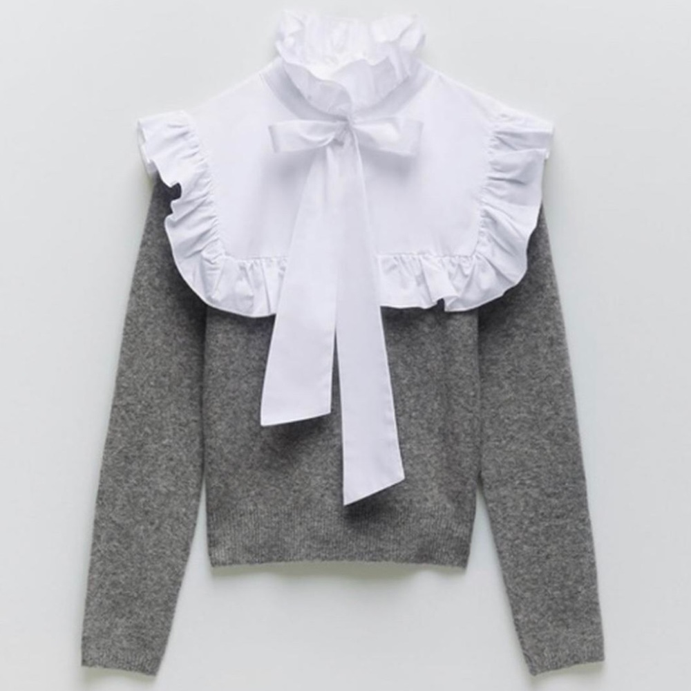 new zara combination knit sweater